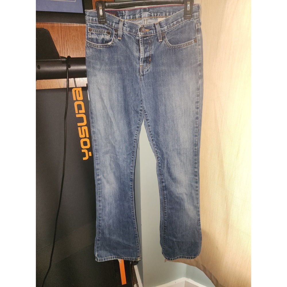Y2K Ambercombie and Fitch Women's Button Fly Jeans Size 0 Long Grunge Boot Cut